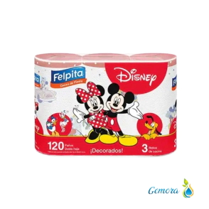 ROLLO DE COCINA FELPITA DISNEY 3 UN. X 40 PA&Ntilde;OS