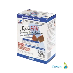 CEBO EN BLOQUE PARAF&Iacute;NICO RODENTICIDA RATICIDA RODIFAV X 500 GRS.