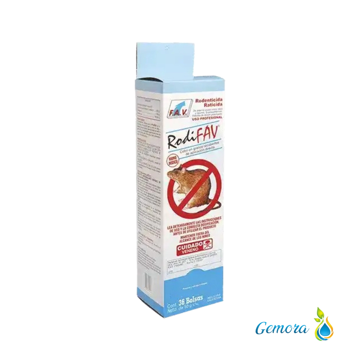 CEBO EN GRANOS RODENTICIDA RATICIDA RODIFAV BLISTER 36 UN. X 50 GRS.