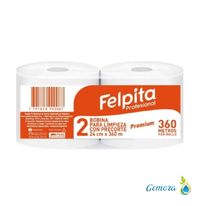 BOBINA INDUSTRIAL PROFESIONAL FELPITA HOJA DOBLE 2 UN. X 360 MTS.