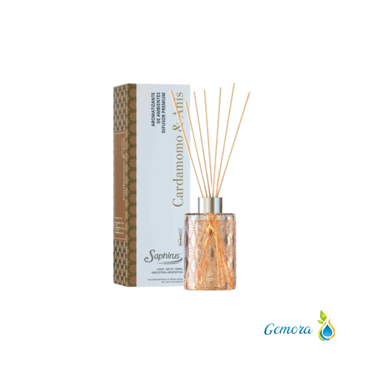 DIFUSOR PREMIUM SAPHIRUS CARDAMOMO Y ANIS 130 ML