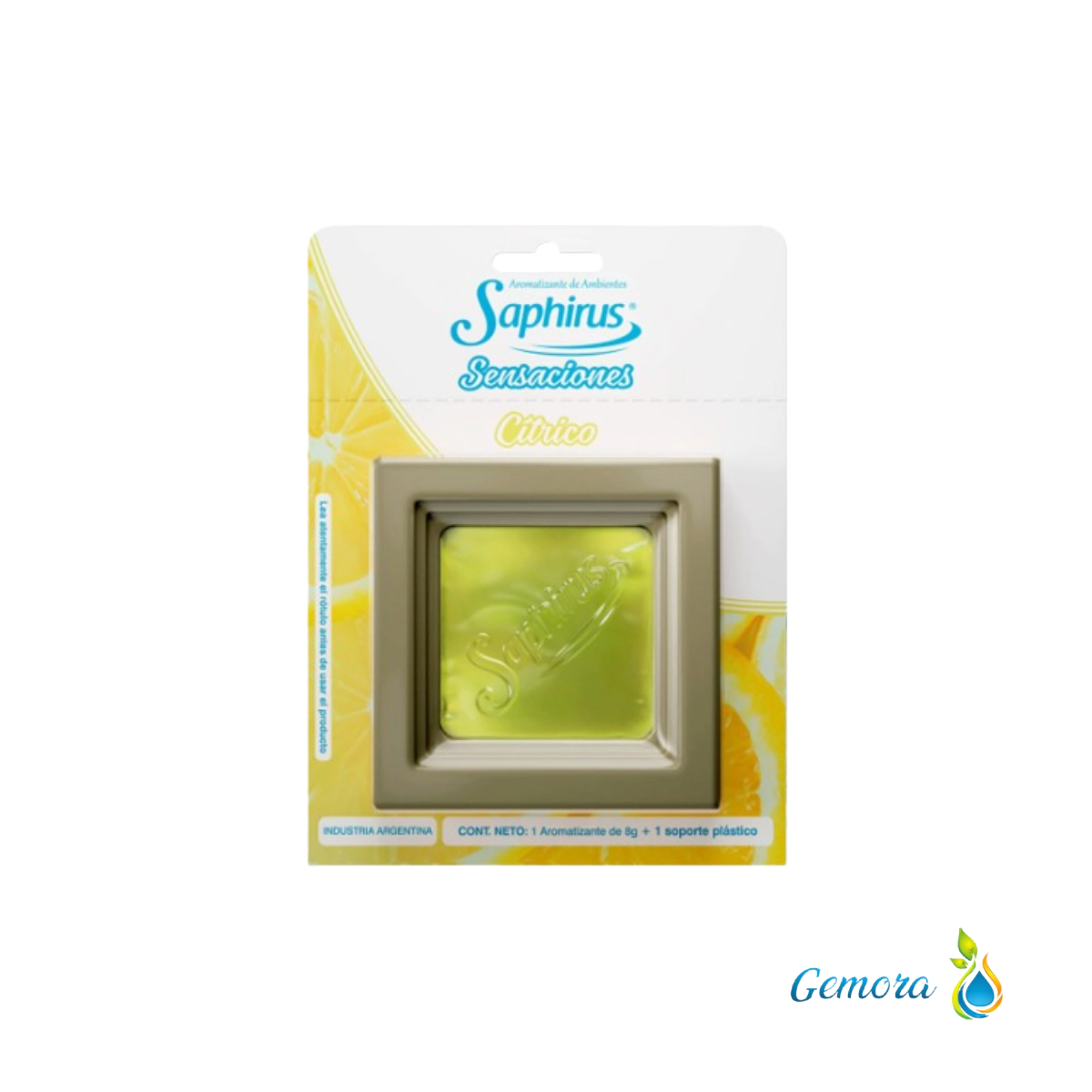 AROMATIZANTE DE AMBIENTES SAPHIRUS LINEA SENSACIONES HOLDER GOLDEN SAND + SENSACIONES CITRICO 66 GRS