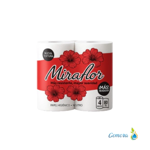 PAPEL HIGIENICO MIRAFLOR 4 UN. X 80 MTS.