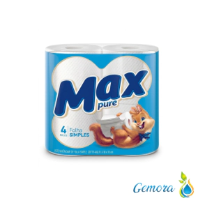 PAPEL HIGI&Eacute;NICO HOJA SIMPLE MAX PURE 4 UN. X 30 MTS