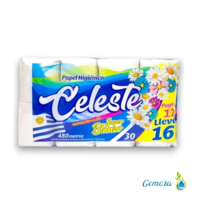 PAPEL HIGI&Eacute;NICO SIMPLE HOJA CELESTE 16X30 MTS