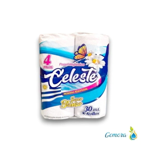 PAPEL HIGI&Eacute;NICO SIMPLE HOJA CELESTE 4 UN X 30 MTS