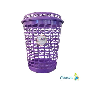 CESTO PARA ROPA REDONDO CALADO COLORES L&Iacute;NEA PREMIUM